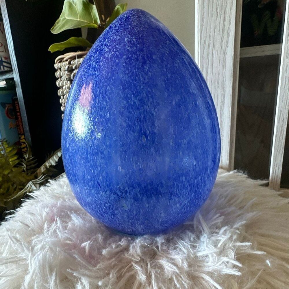 Blue Glass eater Egg 9”